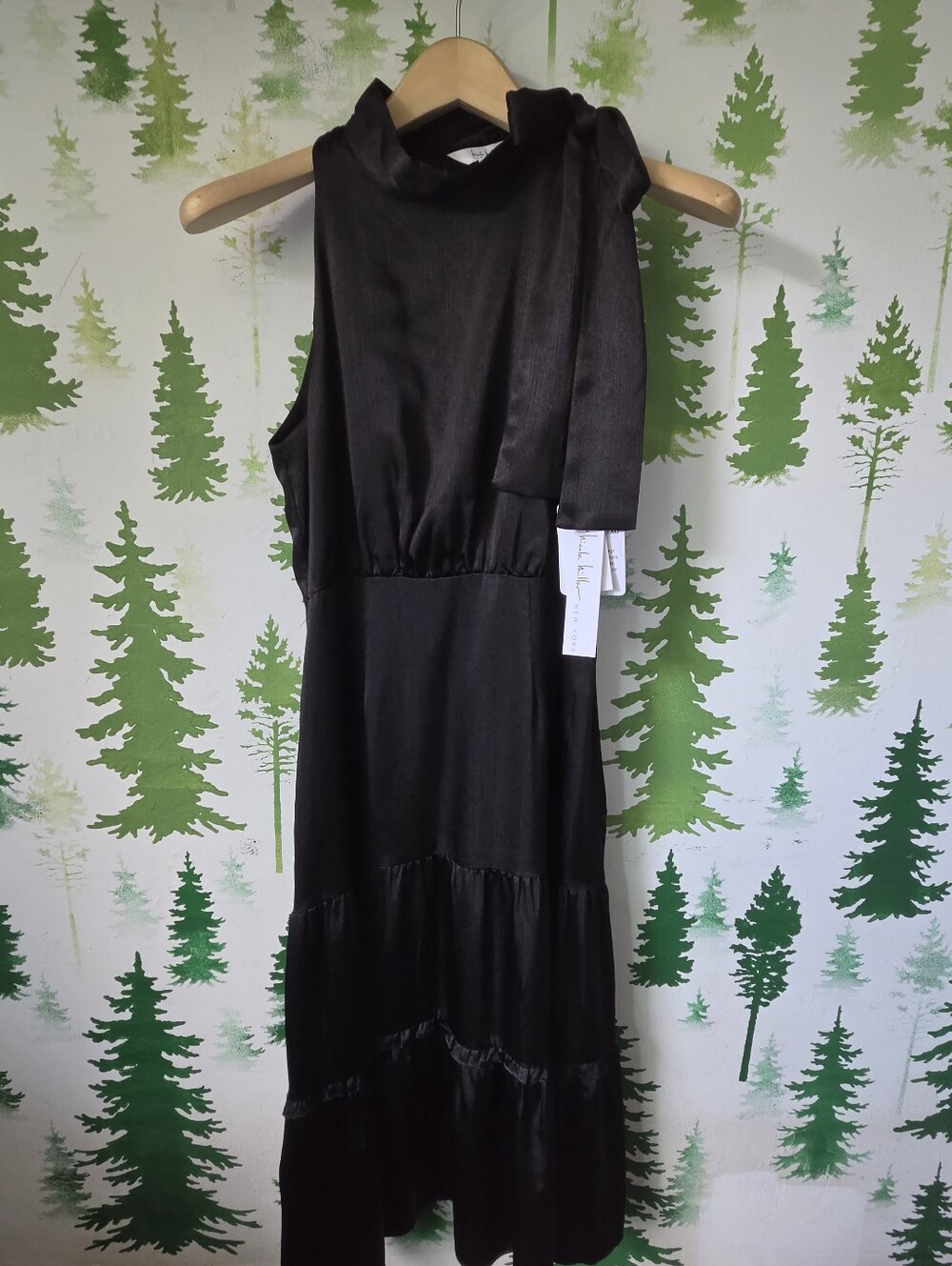 Nicole Miller Tie Neck Halter Dress